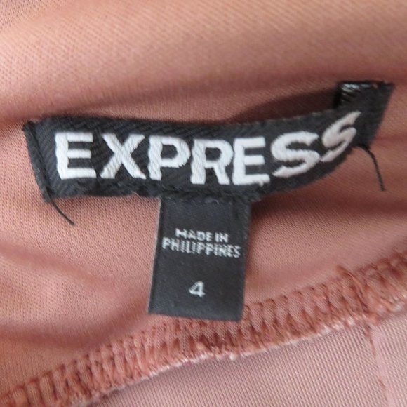 Vintage EXPRESS Velour Jumpsuit XS Pink Deep V Strappy Belted Pockets Back Zip - Picture 9 of 10